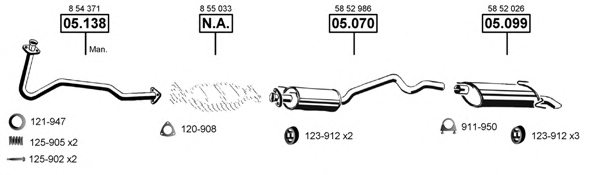 ASMET OP050505 Exhaust System